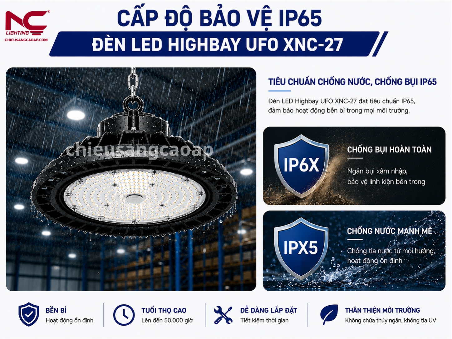 xnc-27 có cấp độ bảo vệ ip65