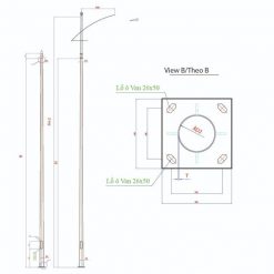 Cột Đèn Chiếu Sáng Đường Phố NC-10 Bản vẽ chi tiết Cột Đèn Chiếu Sáng Đường Phố NC-10