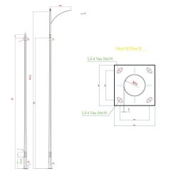 Bản vẽ Chi Tiết Cột Đèn Đường Mạ Kẽm NC-09