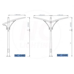 Bản vẽ Cột Đèn Đường Cao Áp NC-04