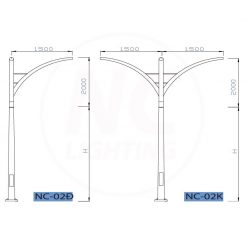 Bản vẽ Cột Đèn Đường Chiếu Sáng NC-02