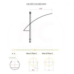 Chi tiết cần đèn đơn cao áp NC07