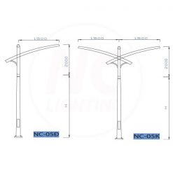 Cột thép mạ kẽm chiếu sáng NC-05