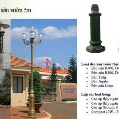 Mẫu cột đèn sân vườn 5m đẹp