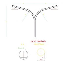 Thông số cần đèn đôi của Cột Đèn Đường Phố NC-06