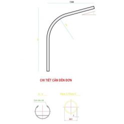 Thông số cần đèn đơn của Cột Đèn Đường Phố NC-06