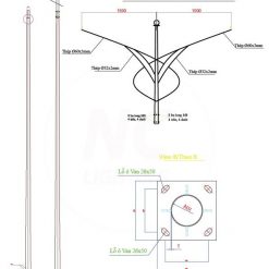 Thông số kỹ thuật cần đôi của Cột Đèn Cao Áp Chiếu Sáng NC-01