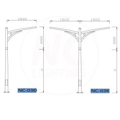 Thông số kỹ thuật của cột Đèn Chiếu Sáng NC-03