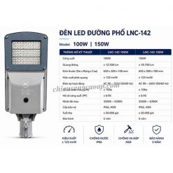 Đèn Đường LED LNC-142 Thông số kỹ thuật đèn đường LNC-142