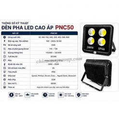 Thông số kỹ thuật đèn pha Led năng lượng mặt trời PNC50