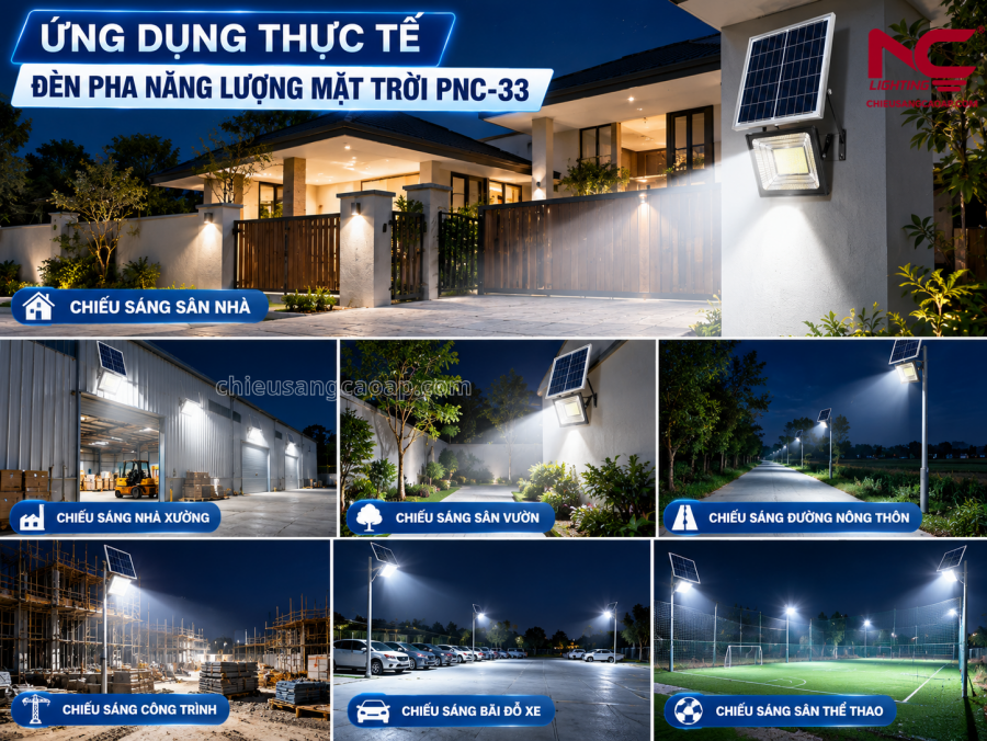 Đèn Pha Năng Lượng Mặt Trời PNC-33 ứng dụng của pnc-33