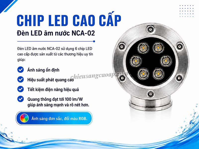Ứng dụng của đèn led âm nước NCA-02