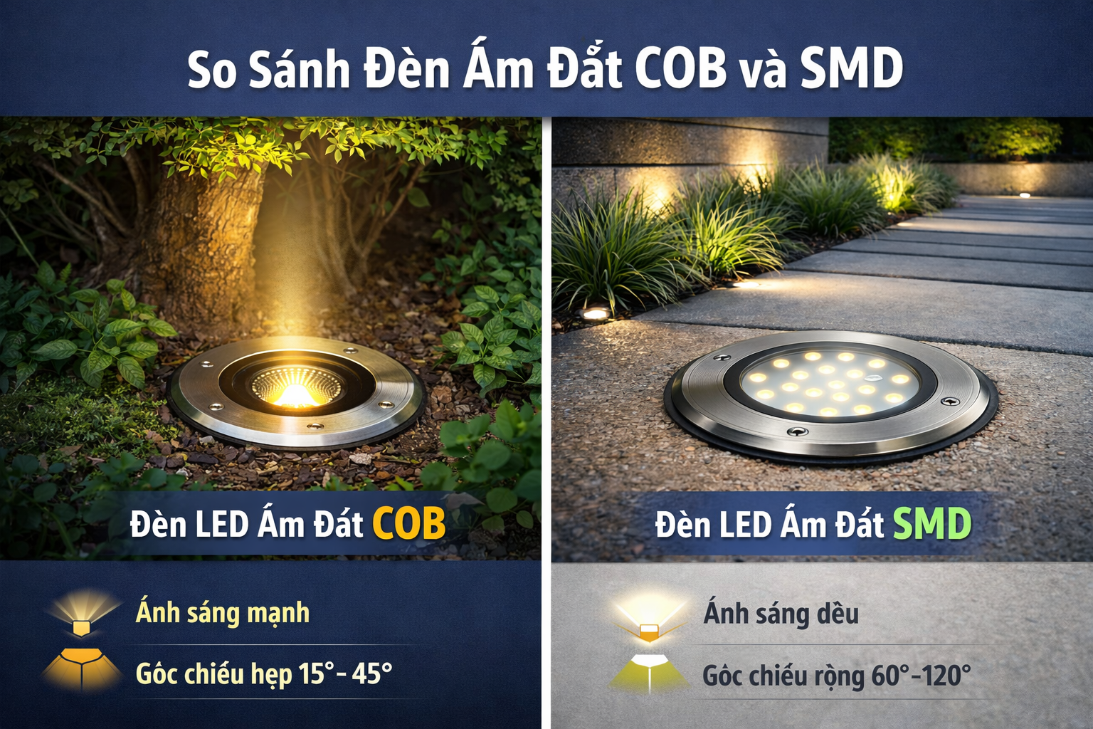 Hai loại chip led được sử dụng nhiều trong đèn âm đất