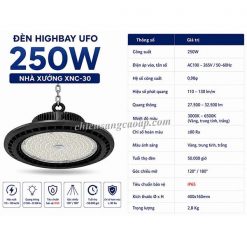 Thông số kỹ thuật đèn LED nhà xưởng XNC-30