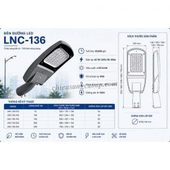 Thông số đèn đường LED LNC-136