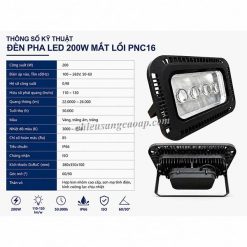 Thông số kỹ thuật đèn pha LED PNC16