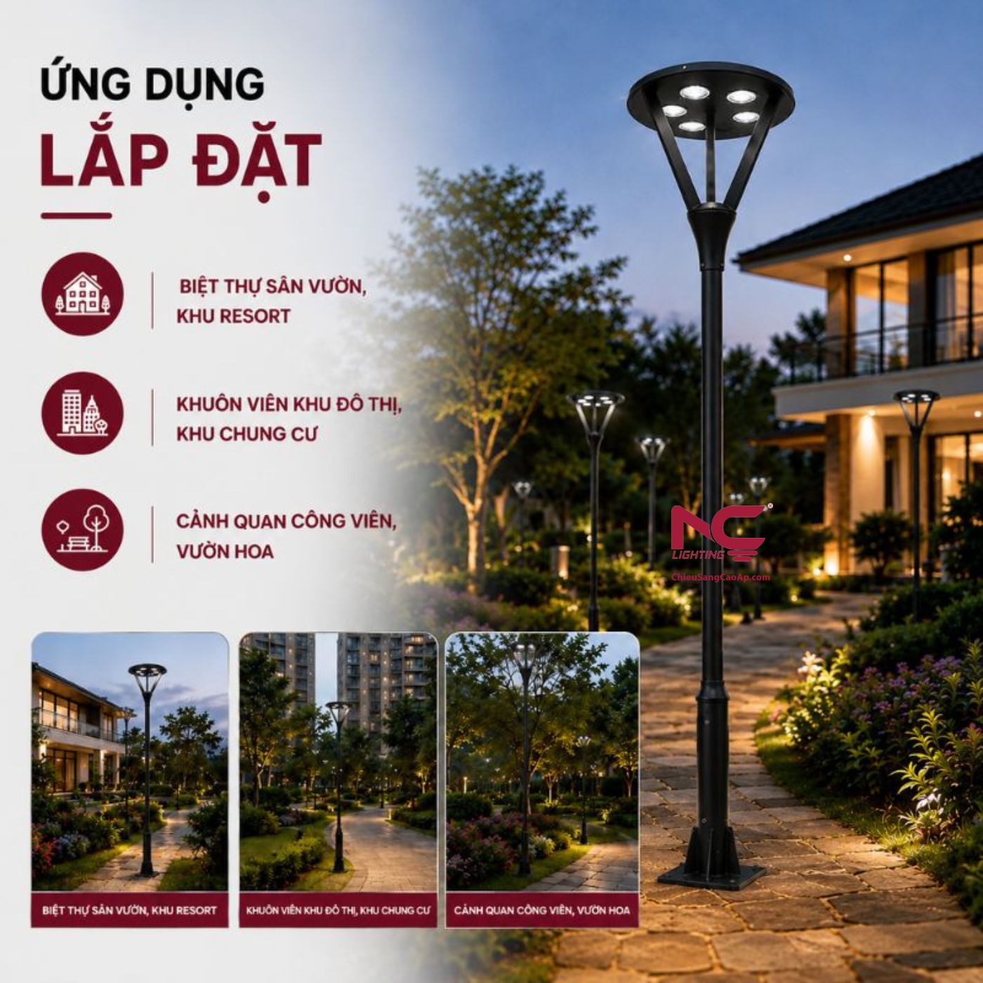 Ứng dụng cột đèn DN-29
