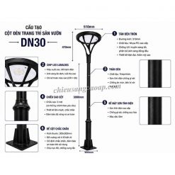 Cấu tạo cột đèn sân vườn DN30