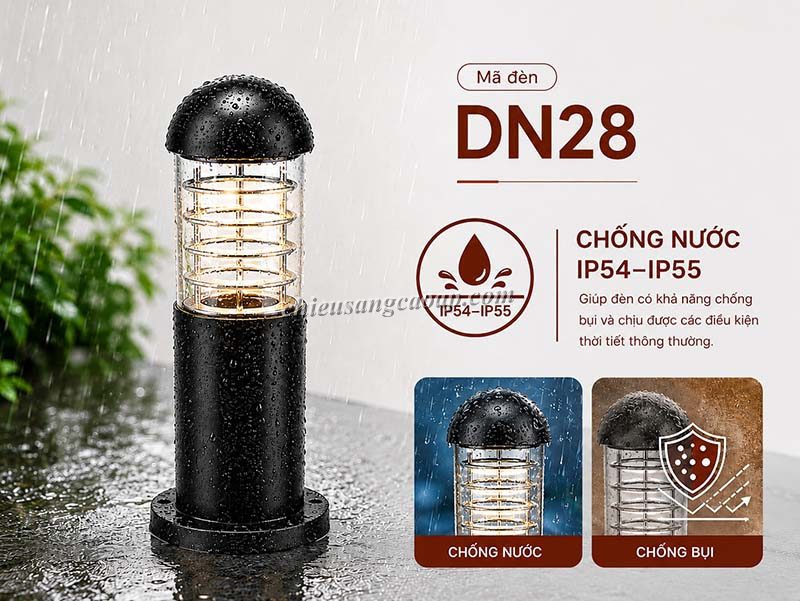 Đèn nấm sân vườn DN28 Tiêu chuẩn chống nước đèn nấm sân vườn DN28
