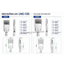 Kích thước đèn đường LED LNC-135