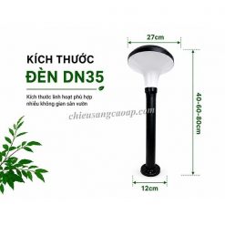 Kích thước đèn nấm NLMT DN35
