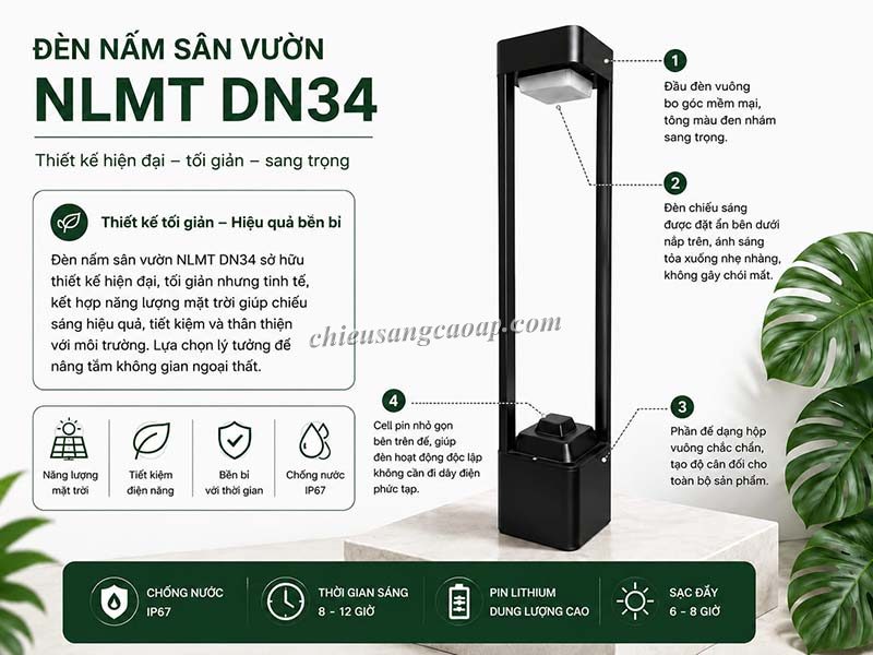 Thiết kế đèn sân vườn NLMT DN34