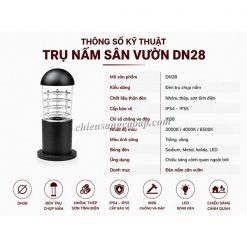 Đèn nấm sân vườn DN28 Thông số đèn nấm sân vườn DN28