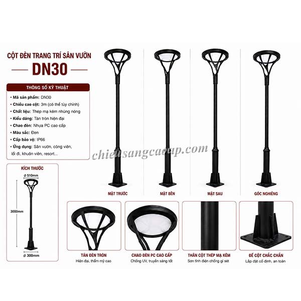 thong-so-ky-thuat-cot-den-san-vuon-dn30 Thông số kỹ thuật cột đèn sân vườn DN30