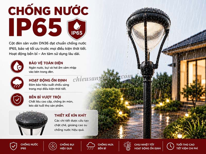 Ưu điểm nổi bật của cột đèn sân vườn DN16