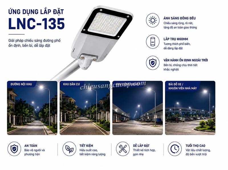Đèn Đường LED LNC-135 Ứng dụng của đèn đường LED LNC-135