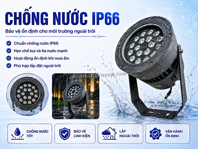 Đèn LED rọi cột phù hợp cho không gian ngoài trời
