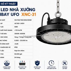 Thông số kỹ thuật đèn LED nhà xưởng Highbay UFO XNC-31