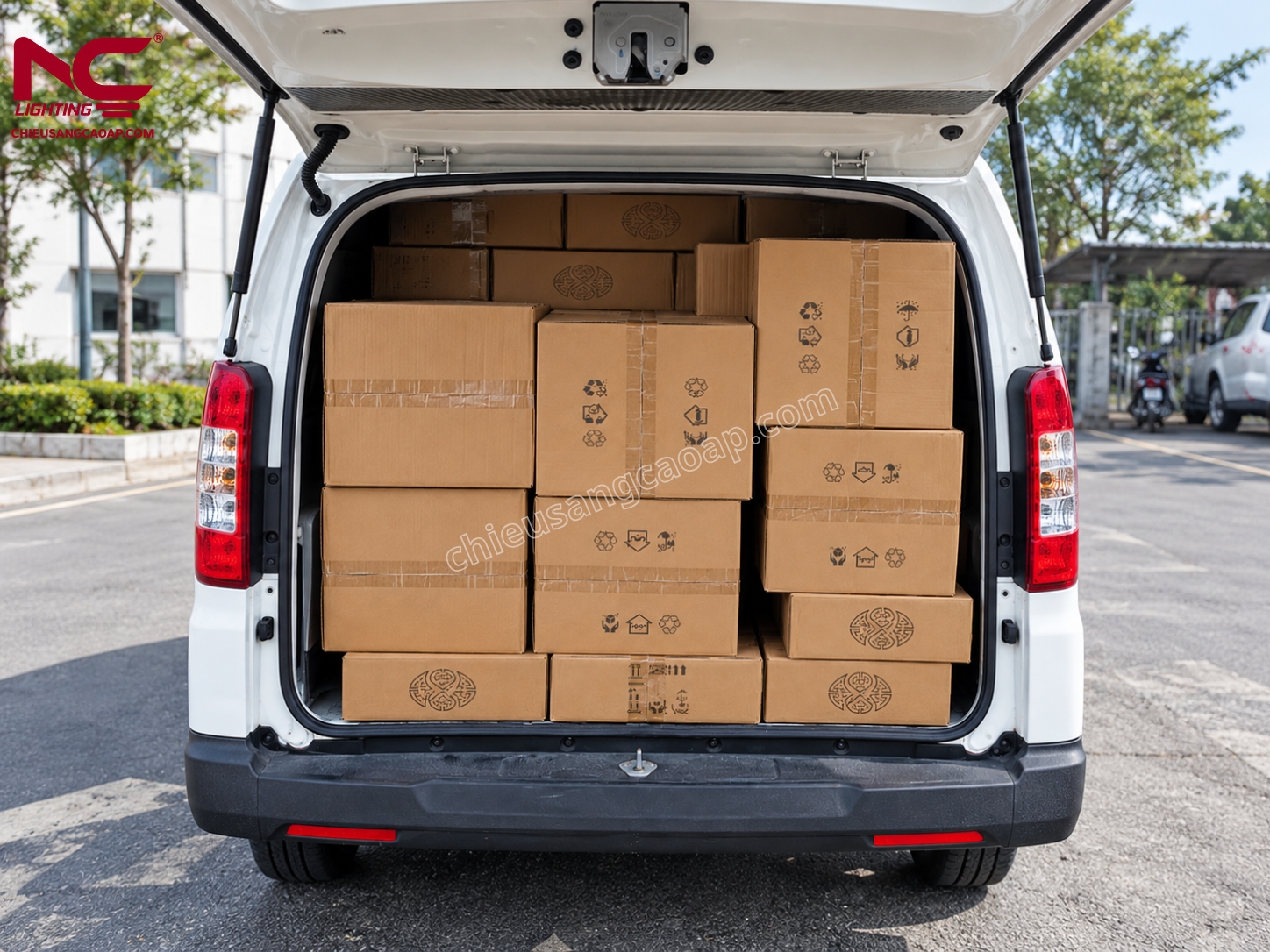 100 bộ XNC-20 được xếp lên xe vận chuyển đến dự án Sóc Sơn